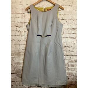 Barami Dress Womens 10 A Line Light Gray Satin Lined Career Work Buckle Detail